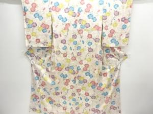未使用品 桜に蝶模様小紋着物